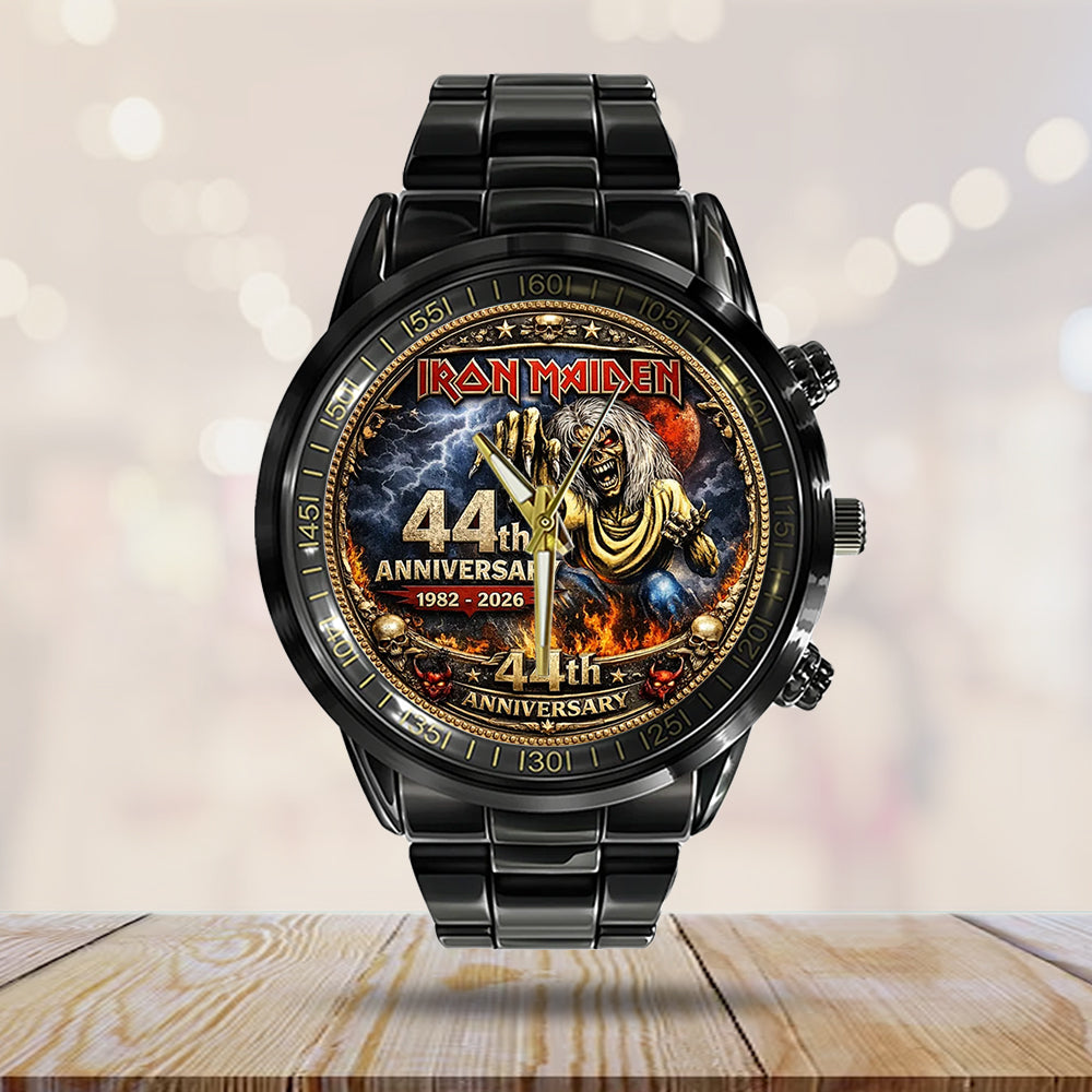 Iron Maiden The Number Of The Beast 44th Anniversary Black Stainless Steel Watch – TMTHU4934