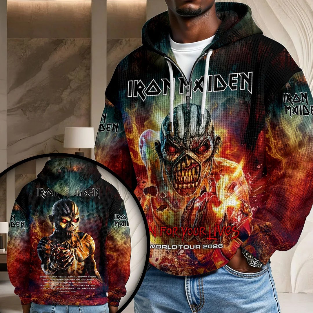 Iron Maiden World Tour 3D Unisex Waffle Hoodie – HOATT21410