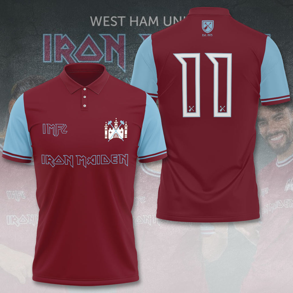 Iron Maiden x West Ham United FC 50th Anniversary World Series 2025 3D Apparel – TANTN18397