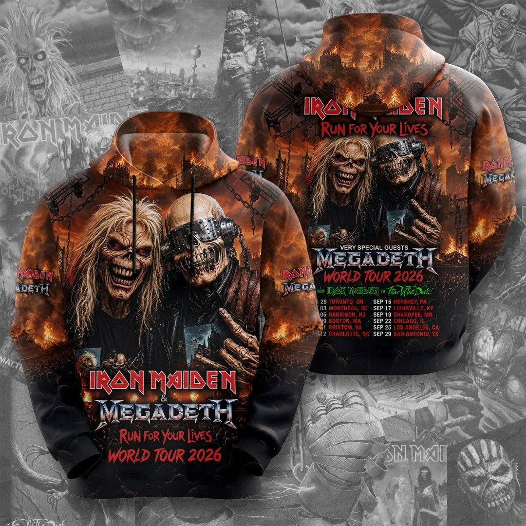 Iron Maiden x Megadeth 2026 World Tour 3D Apparel – TMTHU9522