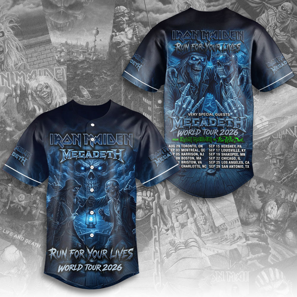 Iron Maiden x Megadeth 2026 World Tour Baseball Jersey – TMTHU7101