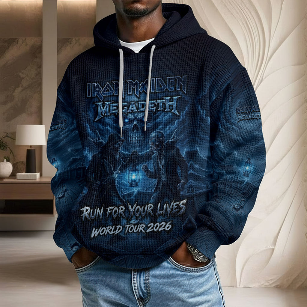 Iron Maiden x Megadeth 2026 World Tour 3D Unisex Waffle Hoodie – TMTHU7100