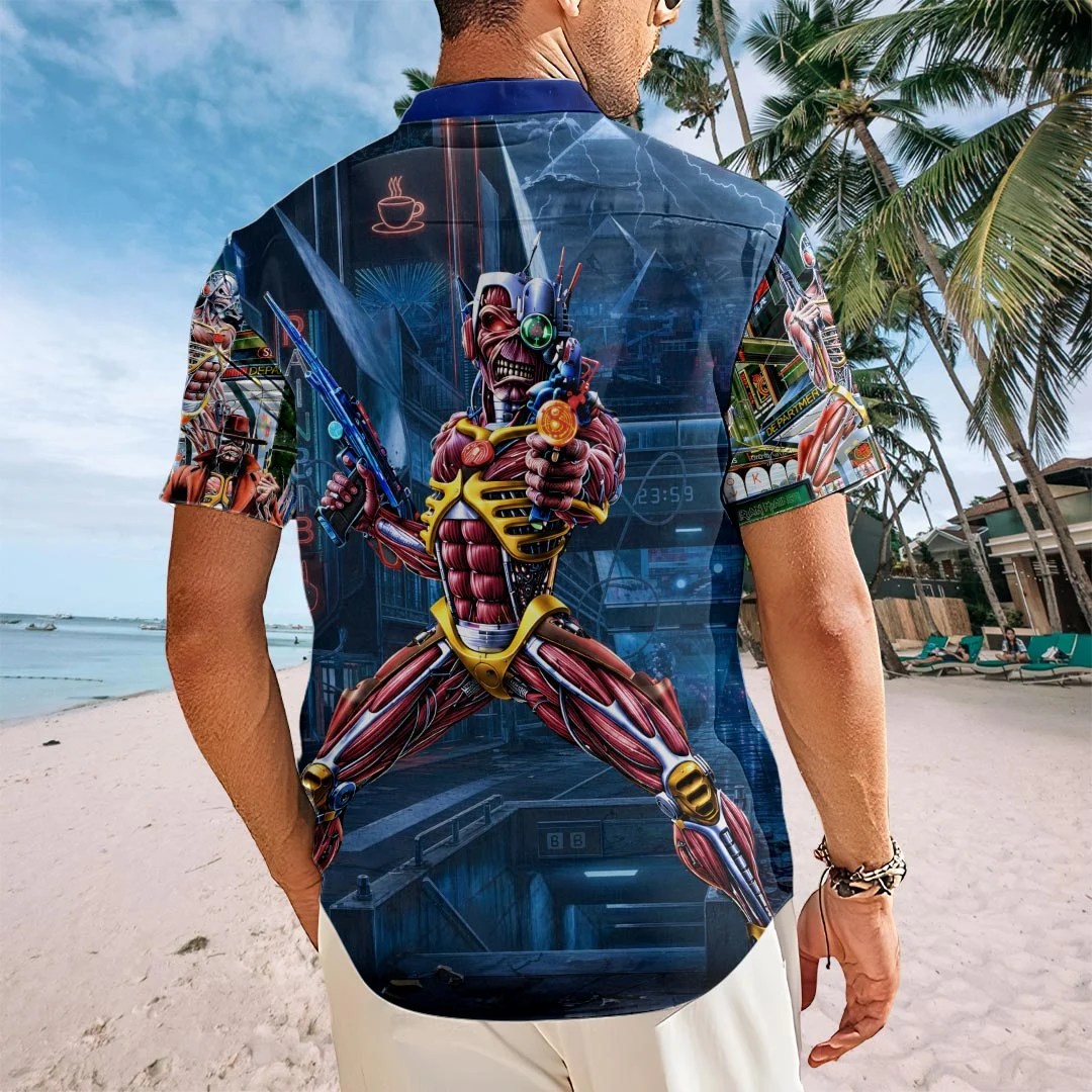 Iron Maiden Somewhere in Time Short Sleeve Button-Down Shirt – HOATT26871
