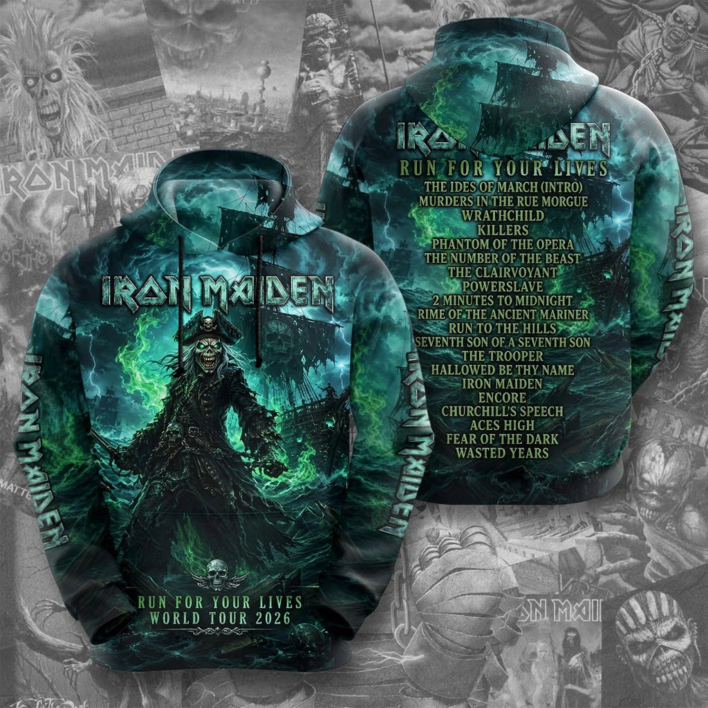 Iron Maiden 2026 World Tour 3D Apparel – TMTHU10218