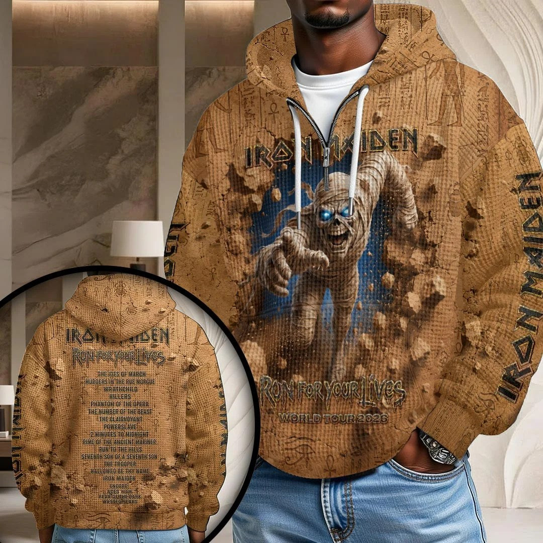 Iron Maiden 2026 World Tour 3D Unisex Waffle Hoodie – HOATT20990