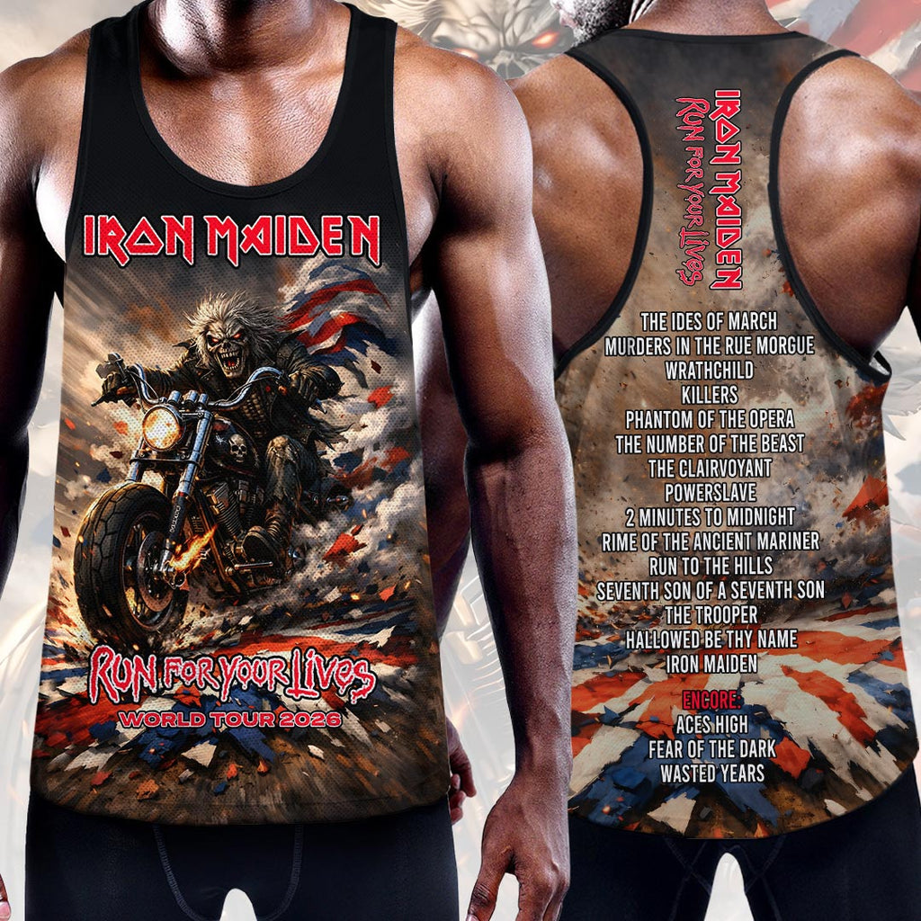 Iron Maiden 2026 World Tour Y-Back Muscle Tank Top – HOATT17655