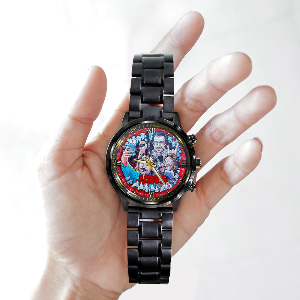 Jaws Black Stainless Steel Watch – GNE NEW489