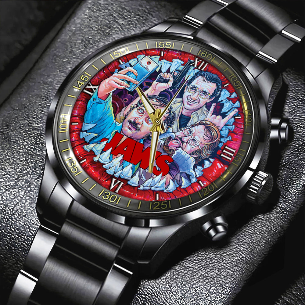 Jaws Black Stainless Steel Watch – GNE NEW489