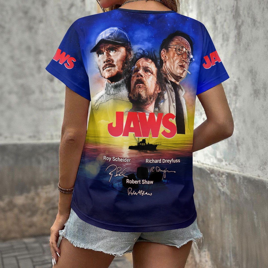 Jaws 3D Women's V-Neck T-Shirt – HOATT19975