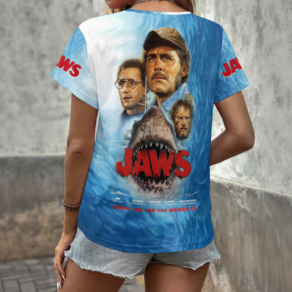 Jaws 3D Women's V-Neck T-Shirt – HOATT19977
