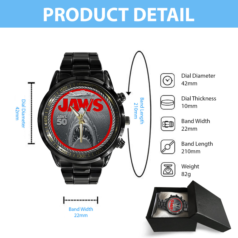Jaws 50 Years Anniversary Black Stainless Steel Watch – TANTN16994