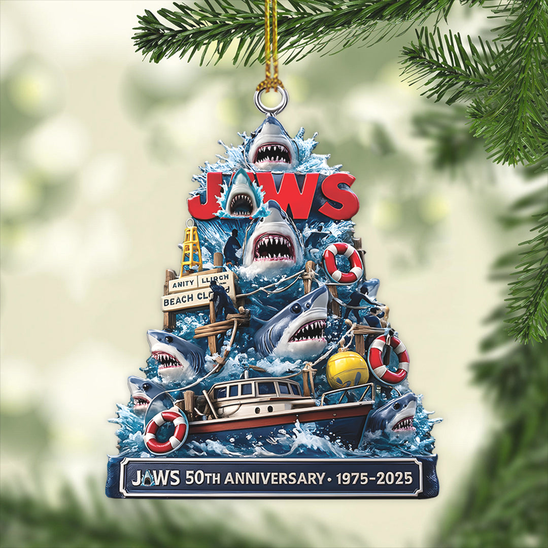 Jaws 50th Anniversary Custom Shape 2-sided Acrylic Ornament – MAITM13956
