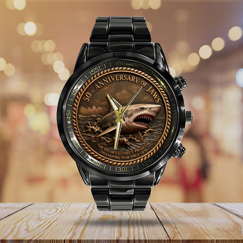 Jaws 50th Anniversary Black Stainless Steel Watch – MAITM13750