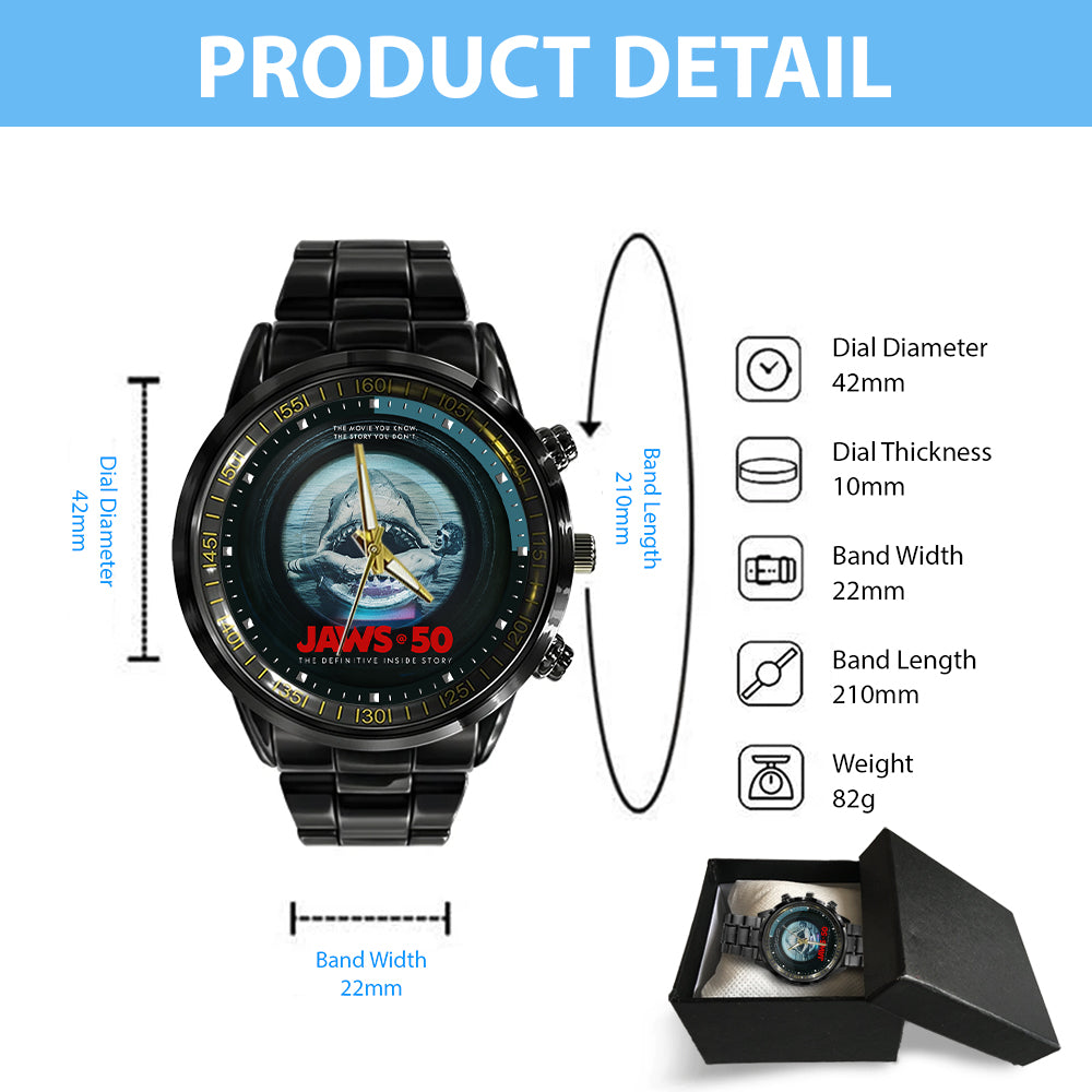 Jaws Black Stainless Steel Watch – GNE NEW431