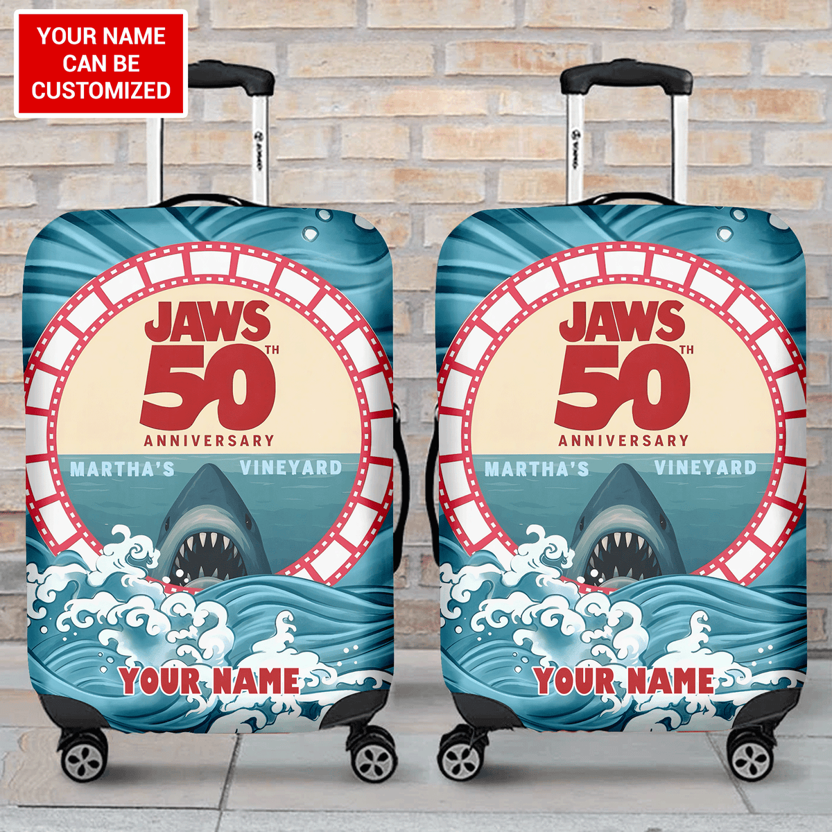 Personalized Jaws Luggage Cover – TANTN 12542