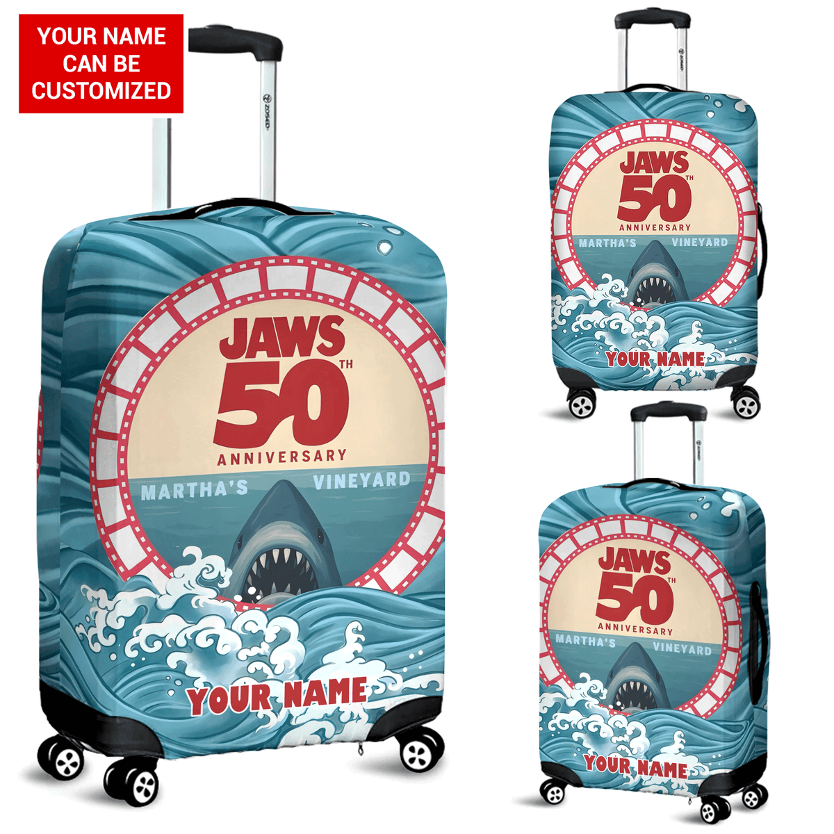 Personalized Jaws Luggage Cover – TANTN 12542