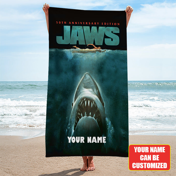 Personalized Jaws Rectangle Beach Towel – TANTN 12360