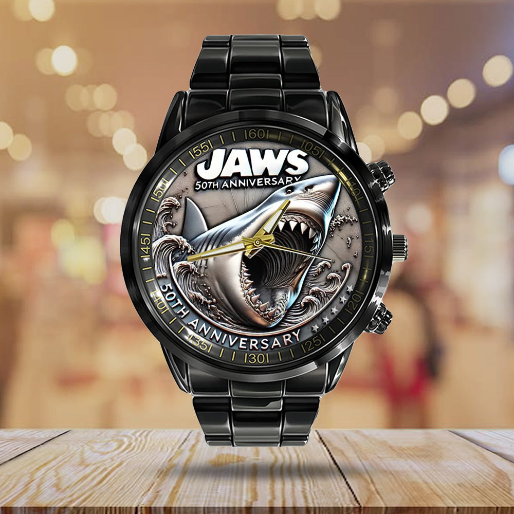 Jaws Black Stainless Steel Watch – TANTN 12373