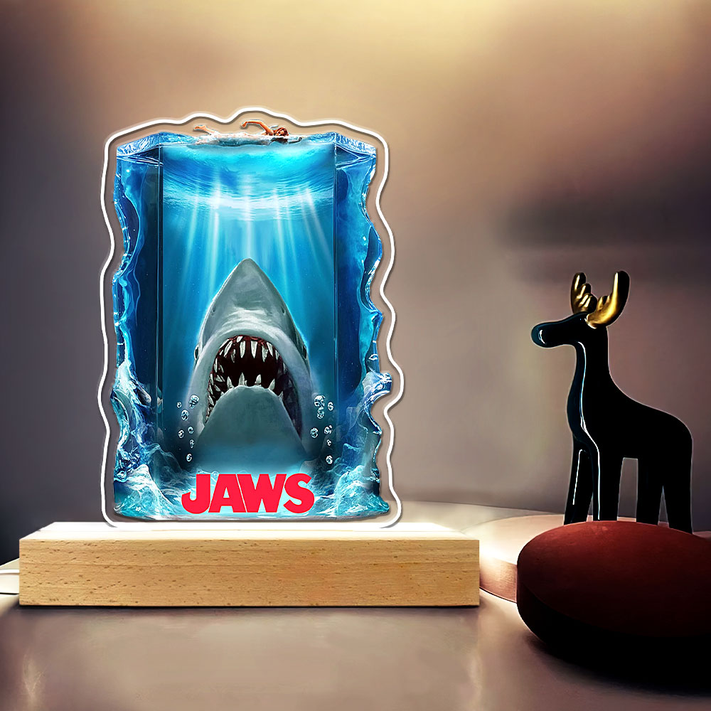 Jaws Led Light with Wooden Base (7 Colors) – HOATT 11175