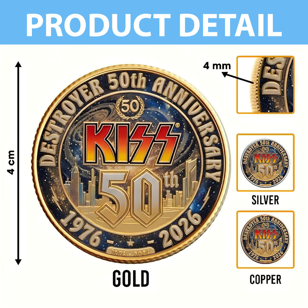 KISS Destroyer 50th Anniversary 2026 Commemorative Coin – TMTHU4786