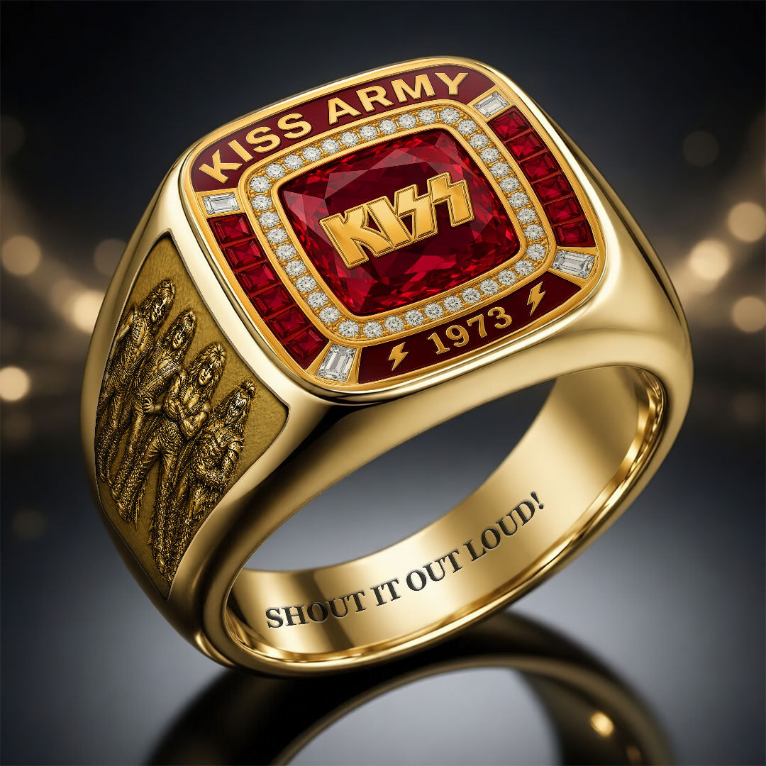KISS 3D Engraved Ring – HOATT18512