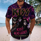 KISS: Killers 45th Anniversary 2027 Short Sleeve Button-Down Shirt – TMTHU9136