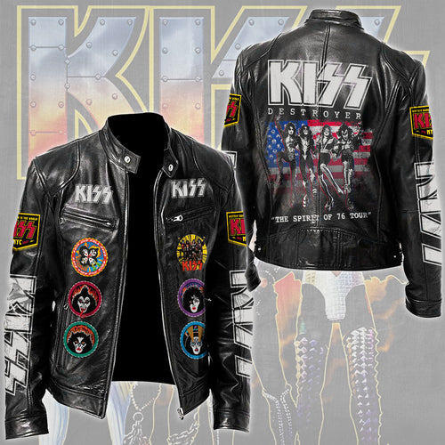 KISS Motorcycle Leather Jacket – TMTHU5324