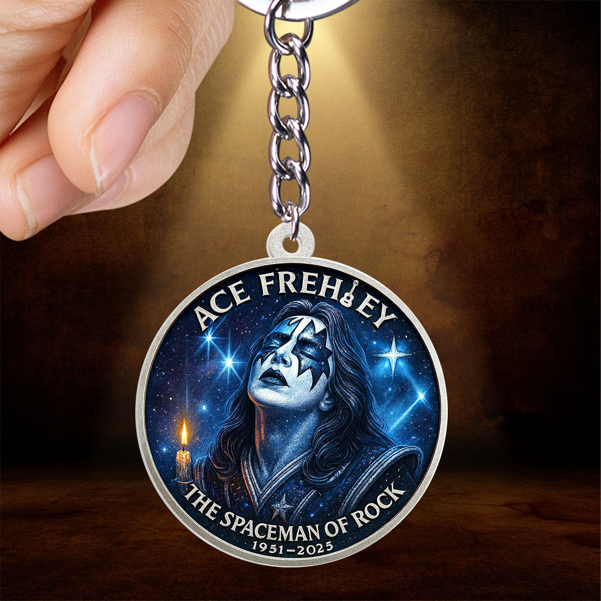 KISS x Ace Frehley Custom Shape 2-sided Keychain – HOATT13924