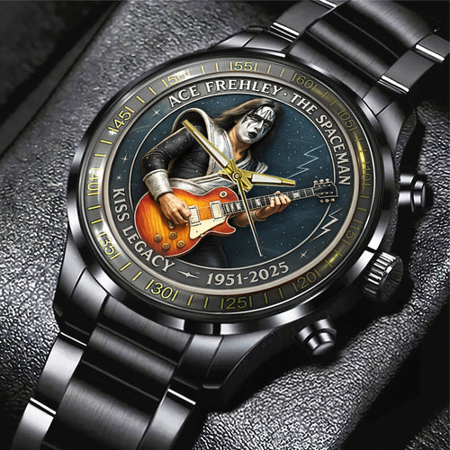 KISS x Ace Frehley Black Stainless Steel Watch – MAITM13468