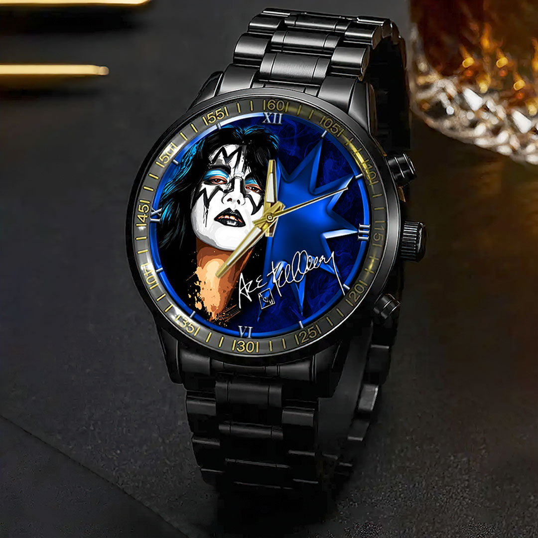 KISS x Ace Frehley Black Stainless Steel Watch – HOATT14219