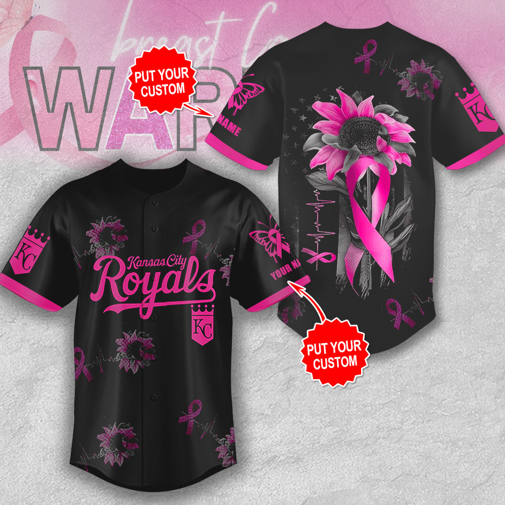 Personalized Kansas City Royals x Breast Cancer Awareness Baseball Jersey – MAITM12924