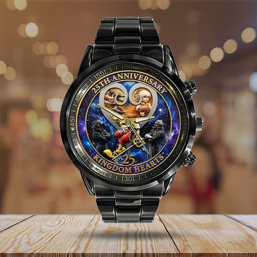 Kingdom Hearts 25th Anniversary Black Stainless Steel Watch – TMTHU7526