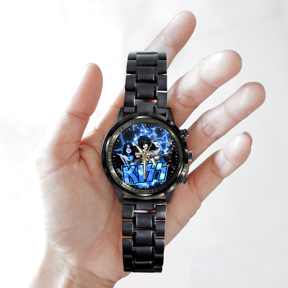 KISS Black Stainless Steel Watch – MAITM 7460