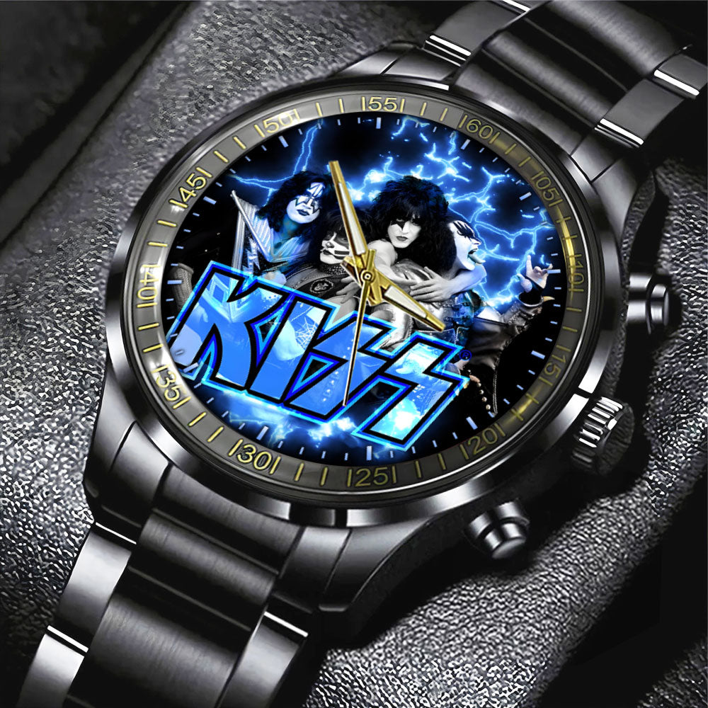 KISS Black Stainless Steel Watch – MAITM 7460