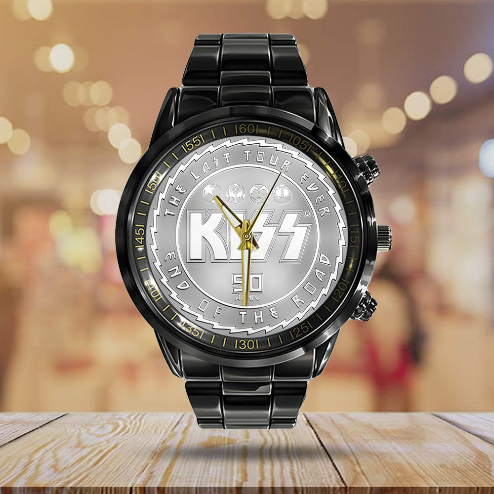 KISS Black Stainless Steel Watch – TANTN 6112