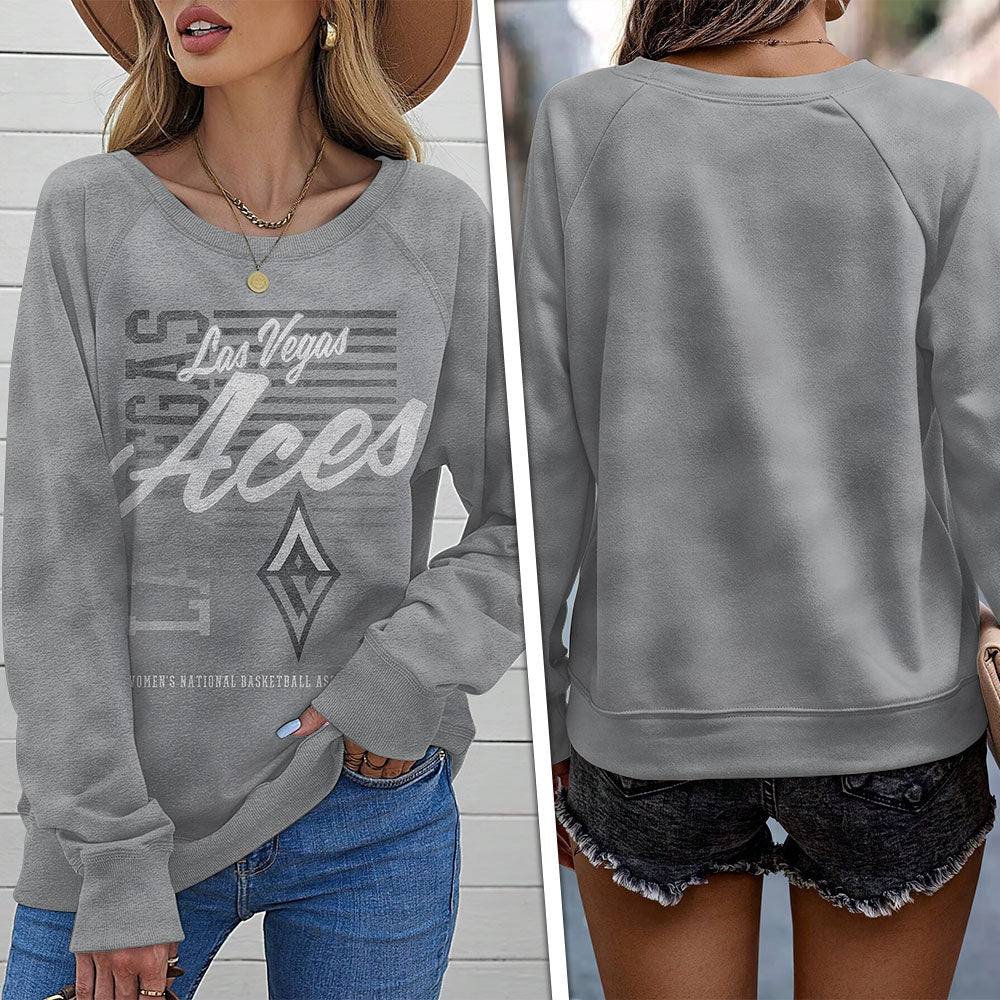 Las Vegas Aces Round Neck Raglan Sleeve Sweatshirt – TMTHU1447