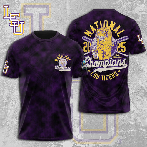 LSU Tigers Baseball 2025 National Champions 3D Apparel – MAITM 11751
