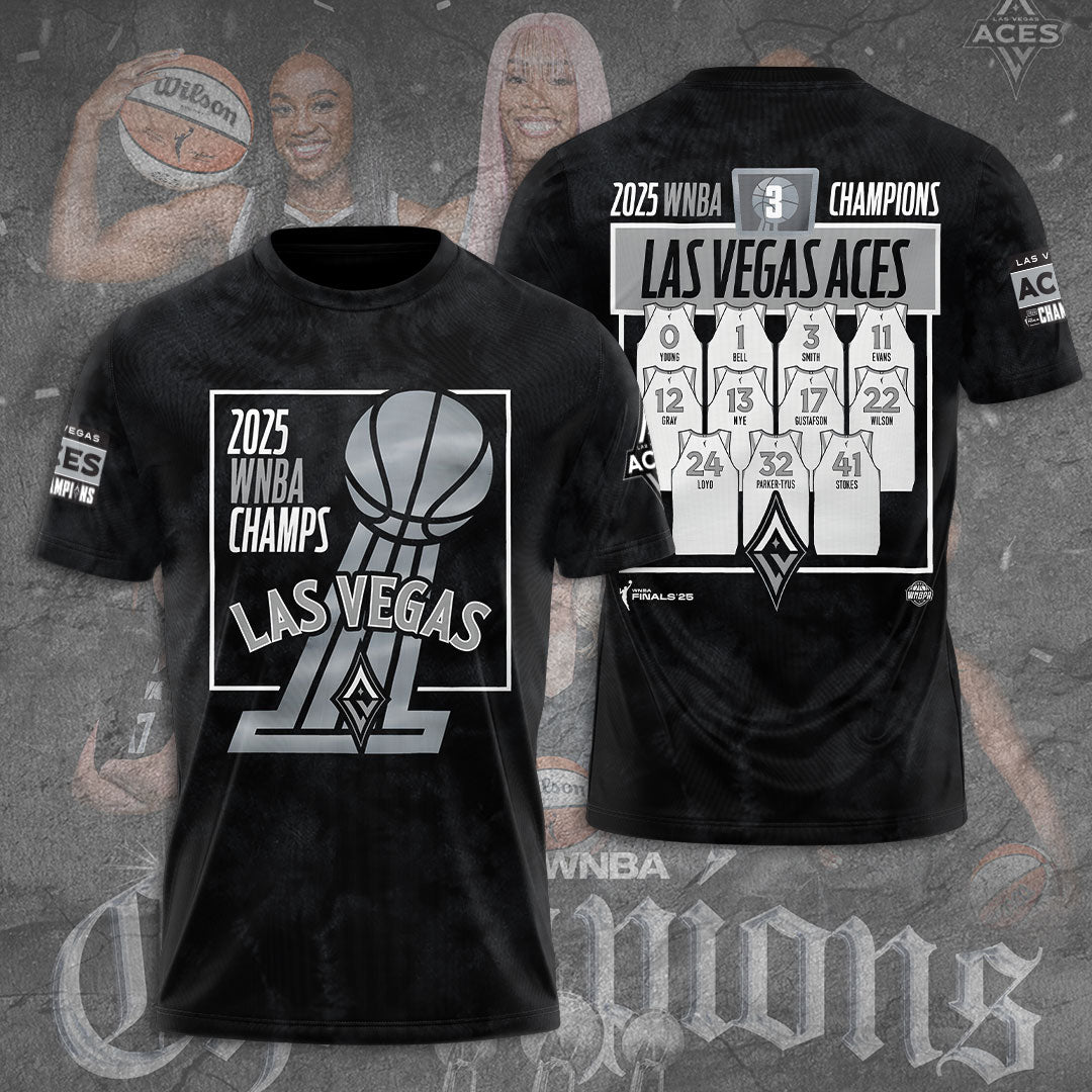 Las Vegas Aces 2025 WNBA Finals Champions 3D Apparel – TANTN17337