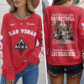 Las Vegas Aces 2025 WNBA Champions Round Neck Raglan Sleeve Sweatshirt – TMTHU1482