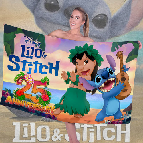 Lilo and Stitch 25th Anniversary Rectangle Beach Towel – TMTHU7037