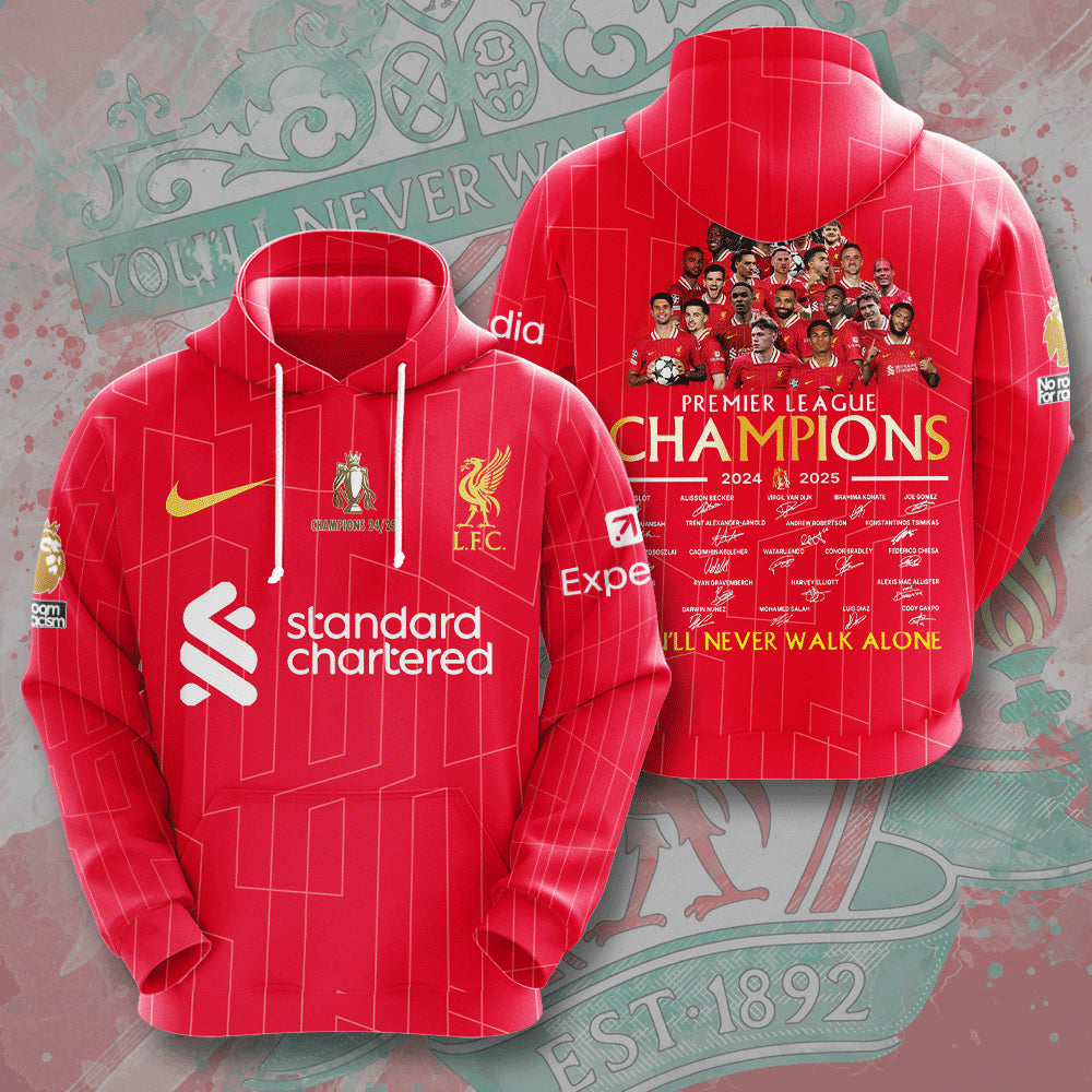 Liverpool FC 2024/25 Premier League Champions 3D Apparel – MAITM 10868