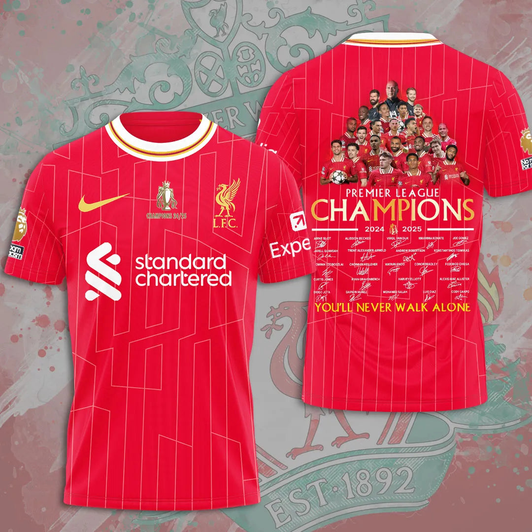 Liverpool FC 2024/25 Premier League Champions 3D Apparel – MAITM 10868