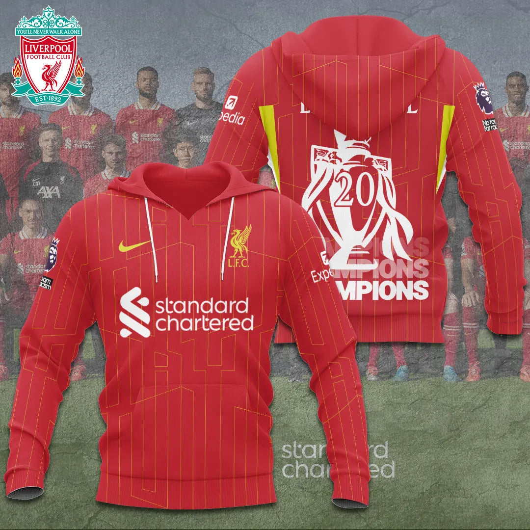 Liverpool FC 2024/25 Premier League Champions 3D Apparel – TANTN 12368