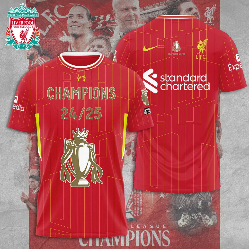 Liverpool FC 2024/25 Premier League Champions 3D Apparel – TANTN 12410