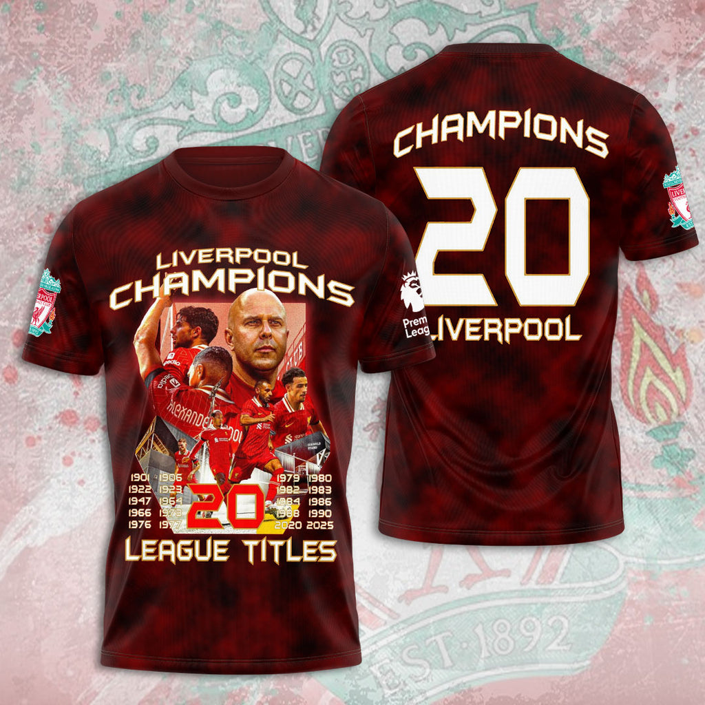 Liverpool FC 2024/25 Premier League Champions 3D Apparel – MAITM 11166