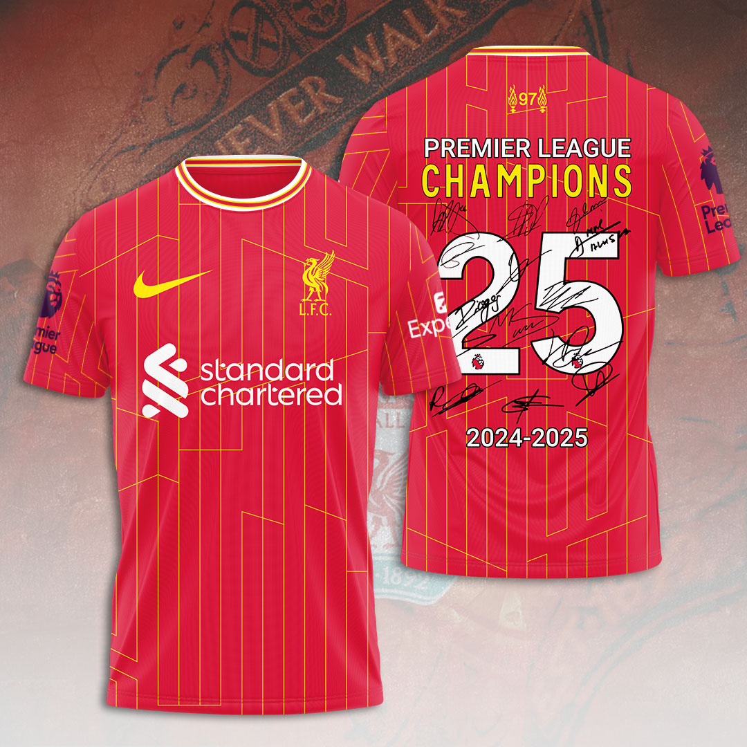 Liverpool FC 2024/25 Premier League Champions 3D Apparel – HOATT 10017