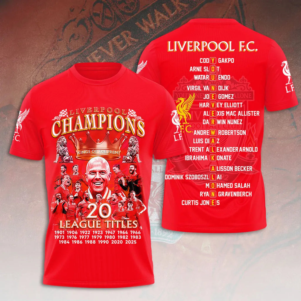 Liverpool FC 2024/25 Premier League Champions 3D Apparel – HOATT 10068