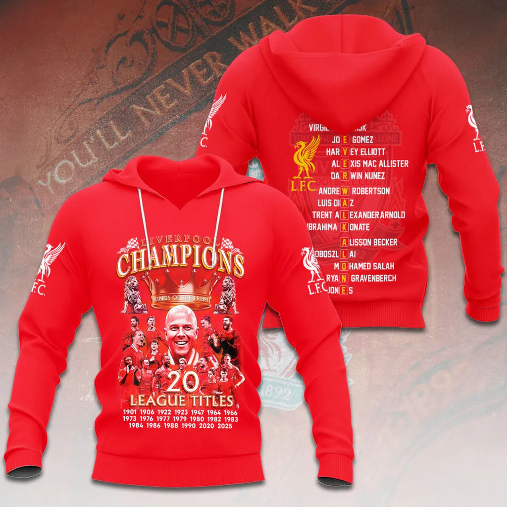 Liverpool FC 2024/25 Premier League Champions 3D Apparel – HOATT 10068