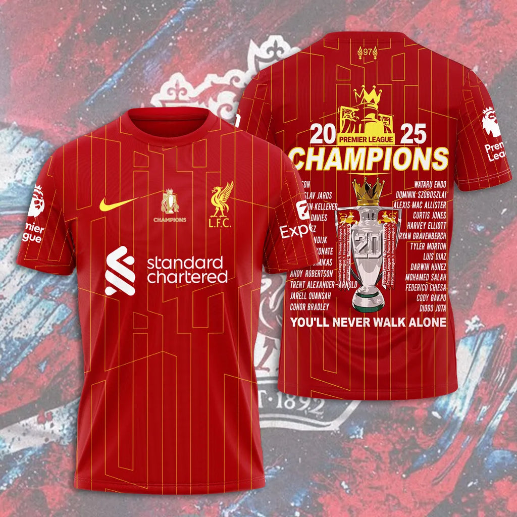 Liverpool FC 2024/25 Premier League Champions 3D Apparel – HOATT 10867