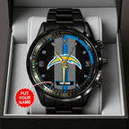 Personalized Los Angeles Chargers Black Stainless Steel Watch – TANTN16024